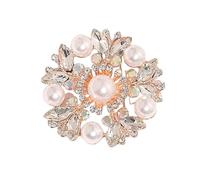 Spilla di cristallo con perle alla moda multiuso clip sciarpa stile coreano gioielli lei occasioni speciali elegante lega fiore pin, Misura unica, come descritto