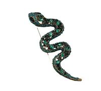 spilla di cristallo Spilla serpente Spilla grande con diamante cavo Vipera in pitone Accessori per abiti da uomo verde