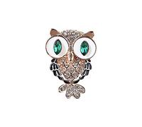 Spilla di cristallo Spille Moda Tre Full Drop Olio Carino Gufo Spilla Accessori Abbigliamento Donna Pin Temperamento Moda Cardigan Fibbia Retro Corpetto Accessori Pin Aka per le Donne, Misura unica