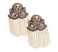 Spilla di gioielli con nappa con frange e spallina 2 pezzi per balli di