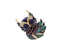 Spilla di lusso a forma di gufo per donne e uomini, con dettagli artistici a goccia, versatile, da indossare su giacche, borse, cappelli, accessori vintage a forma di gufo, Misura unica, come