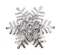 Spilla di Natale femminile lega intarsiato strass forma fiocco di neve spilla elegante accessorio di abbigliamento robusto e conveniente professionista