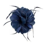 Spilla di Piume di Stoffa di Moda e di Fiori in Tessuto - Squisita per Accessori da Donna - Gioielli per Feste di Nozze