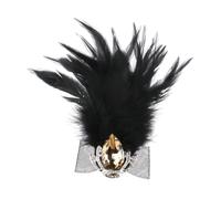 Spilla Di Piume Spilla vintage con piuma nera, spilla con cristallo for jeans, accessorio for costume, festa, vestito