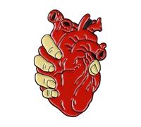 Spilla di smalto per organi medici creativi - cervello, polmoni, cuore, utero, fiore, onda, cuore meccanico, normale, Metallo non prezioso