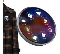 Spilla Digitale 1.85" HD IPS Touchscreen - Display tipo Foto GIF Video con Ricarica Magnetica per Fan Anime e Calcio Gadget Concerti Pro Gear System Accessory Kit