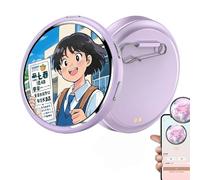 Spilla digitale 2026, badge E con touch screen da 1,7 '' Ips Hd, pin digitale badge pixel, badge digitali, foto video, gif display pin, regalo elettronico senza badge per anime/star/idolo/fan del