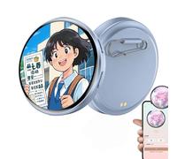 Spilla digitale 2026, badge E con touch screen da 1,7 '' Ips Hd, pin digitale badge pixel, badge digitali, foto video, gif display pin, regalo elettronico senza badge per anime/star/idolo/fan del