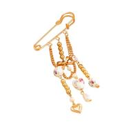Spilla dinamica con nappe in movimento con design a cuore e dettagli in lega, accessorio da indossare tutti i giorni, accessorio ideale per l'uso quotidiano con perline in ceramica e perle
