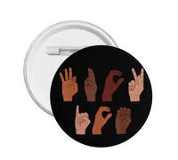 Spilla/distintivo anti-deportazione con la scritta "F Ck Ice Hand Sign Language" per cappelli, zaini e vestiti (1 pezzo)