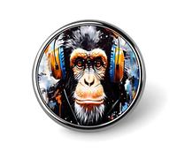 Spilla/Distintivo con stampa di scimmia graffiti, bottone/spilla da bavero, distintivo rotondo in metallo, spilla stampata per uomo e donna 1 pollice