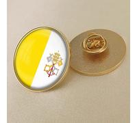 Spilla Distintivo Di Cristallo Epossidico Della Bandiera Del Vaticano - Distintivi Di Bandiera Del Mondo Per Donne Uomini Repubblica Novità Spilla Fascino Gioielli Patriota Abbigliamento Borsa S