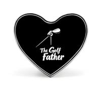 Spilla/distintivo in metallo a forma di cuore per il padre del golf