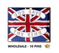 Spilla distintivo spilla smaltata in metallo God Save The King Charles III - ...