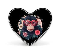 Spilla divertente a forma di cuore con scimmia, spilla da bavero divertente, spilla a bottone personalizzata per abbigliamento e accessori per borse.