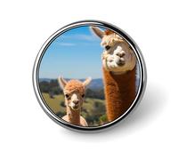 Spilla divertente a forma di lama e alpaca, spille rotonde, spille identificative, spille, bottoni, per cappelli, giacche e decorazioni.