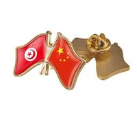Spilla Divertente Con Bandiera Intersecata Cina E Tunisia Distintivo Dell'Amicizia In Cristallo In Stile Etnico Patriottico Spilla Per Cravatta Distintivo Gioielli Cappelli Vestiti Accessori B