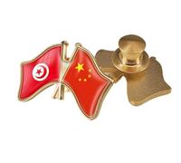 Spilla Divertente Con Bandiera Intersecata Cina E Tunisia Distintivo Dell'Amicizia In Cristallo In Stile Etnico Patriottico Spilla Per Cravatta Distintivo Gioielli Cappelli Vestiti Accessori B