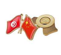 Spilla Divertente Con Bandiera Intersecata Cina E Tunisia Distintivo Dell'Amicizia In Cristallo In Stile Etnico Patriottico Spilla Per Cravatta Distintivo Gioielli Cappelli Vestiti Accessori B