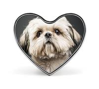 Spilla divertente con simpatico cane Shih Tzu, spilla stampata, distintivo, cravatta, gioielli, decorazioni artistiche per cappelli e giacche