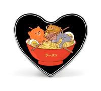 Spilla divertente con simpatico gatto, spilla giapponese Ramen Noodles, spilla stampata, distintivo, cravatta, gioielli, decorazioni artistiche per cappelli e giacche