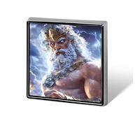 Spilla divertente con Zeus, dio della mitologia greca, da bavero, quadrata, per cappelli, abbigliamento, gioielli, accessori, regali per uomo e donna.