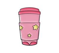 Spilla divertente e strana con tazza cartone animato Accessorio distintivo unico in lega premium, ideale per personalizzare qualsiasi outfit Design unico dei cartoni animati