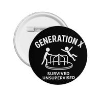 Spilla divertente "Gen X Survived Unsupervised" per cappelli, zaini e vestiti, 1 pezzo.