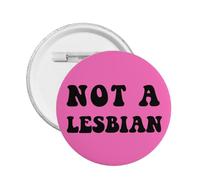 Spilla divertente rotonda con la scritta "Sono lesbica ma pro LGBTQ" (1 pezzo)