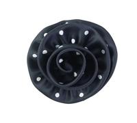 Spilla Donna 10CM Vintage Polka Dot Rose Brooch Pin Handcrafted Flower Everything Outfit Accessory(Black)
