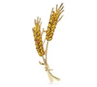 Spilla Donna Beautiful Wheat Designs Brooches Pins Crystal Charming Flowers Plants Casual Party Brooch(Color 3)