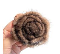 Spilla Donna Clothes Accessories Scarf Decorative Real Brooch Elegant Flower Sweater Pin(Dark Brown)