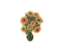 Spilla Donna Creative Cartoon Cute Sunflowers Brooch Paint Craft Alloy Pin Badge Clothing Bag Accessories Plant Jewelry
