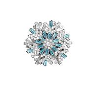 Spilla Donna Creative Rotating Snowflake Brooch Super Beautiful Three-dimensional Corsage Feminine Blazer Pin Accessory For Women And Men(Blue)