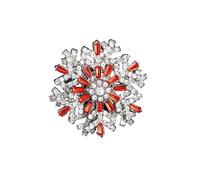 Spilla Donna Creative Rotating Snowflake Brooch Super Beautiful Three-dimensional Corsage Feminine Blazer Pin Accessory For Women And Men(Red)