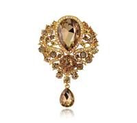 Spilla Donna Retro Crystal Brooch Alloy Inlaid With Rhinestone Color Pendant Chest Flower