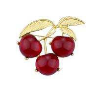 Spilla Donna Sweet Elegant Cherry Brooch Rhinestone Enamel Fruit Pin Suit Coat Backpack Decoration Jewelry Accessories Party(Color-09)