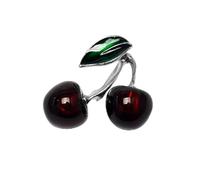 Spilla Donna Sweet Elegant Cherry Brooch Rhinestone Enamel Fruit Pin Suit Coat Backpack Decoration Jewelry Accessories Party(Color-14)