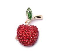Spilla Donna Sweet Elegant Cherry Brooch Rhinestone Enamel Fruit Pin Suit Coat Backpack Decoration Jewelry Accessories Party(Color-10)