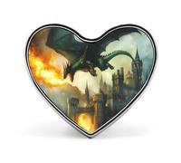 Spilla Drago e Castello, Distintivo a Cuore, Bottone, Cravatta, Spilla da Risvolto, Zaino, Decorazione per Donna e Uomo