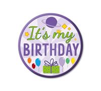 Spilla e il Mio Compleanno, Spilla Rotonda in Metallo Colorato da 5,8cm Happy Birthday per Ragazzi e Ragazze Bomboniere Decorazioni per Feste (Stile A)