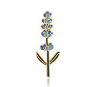 Spilla e spilla a forma di margherita gialla color lavanda smaltata a mano, Smalto, Metallo, gemma na