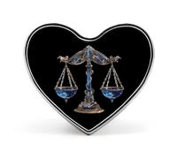 Spilla elegante con segno zodiacale Bilancia, spilla a forma di cuore, spilla con distintivo, gioielli per vestiti, cappelli, accessori