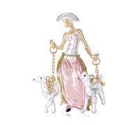 Spilla elegante da donna con per cani da passeggio vintage con per animali smaltati in stile gioielli alla moda per cappotti borse cappelli (4,4x3,1 cm)