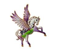 Spilla elegante in lega a forma di cavallo volante in lega, per dare elegante spilla a forma di cavallo con diamanti, One Size, come descritto