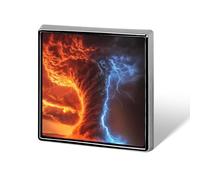 Spilla elegante quadrata con motivo tornado e temporali, spilla con bottoni, spilla senza cuciture, per qualsiasi occasione.