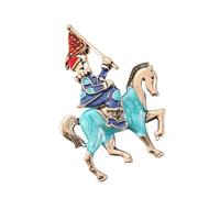 Spilla equestre per cappotto e sciarpa, alla moda, spilla a forma di cavaliere, gioiello per abiti e sciarpe, spilla in lega, Misura unica, come descritto