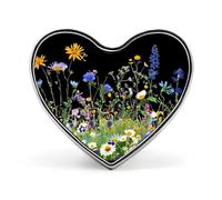 Spilla estiva a forma di cuore con fiore selvatico, spilla da bavero per cravatta, abiti, accessori per matrimoni e compleanni, per uomini e donne, Love form, Metallo