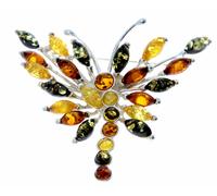 Spilla Farfalla Insolita In Argento Sterling 925 E Ambra Baltica - 4155