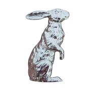 Spilla fatta a mano a forma di lepre, in peltro fine, con lepre in piedi sulle zampe posteriori, regalo di campagna per gli amanti della natura, regalo in latta per il decimo anniversario, taglia